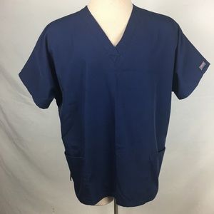 Cherokee Blue Scrub Top Mens Large